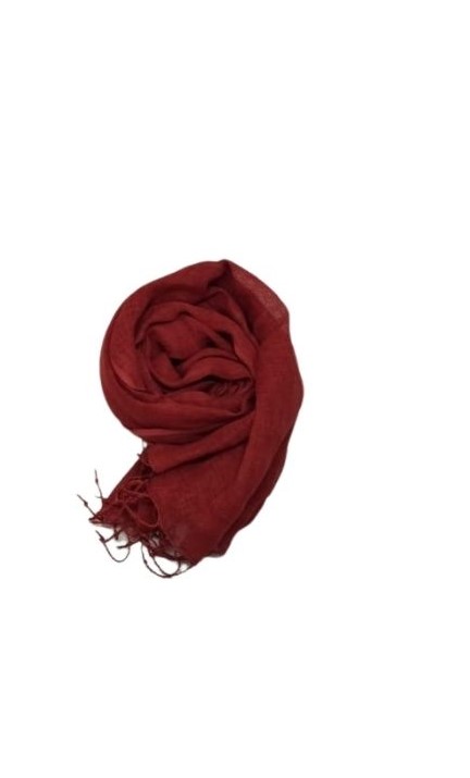 PLAIN SCARF, RED 195, COTTON-LINEN BLEND