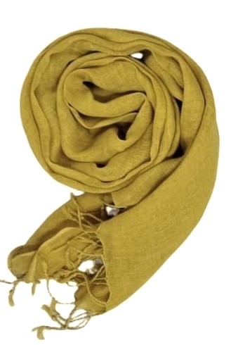 PLAIN SCARF, YELLOW 21, COTTON-LINEN BLEND