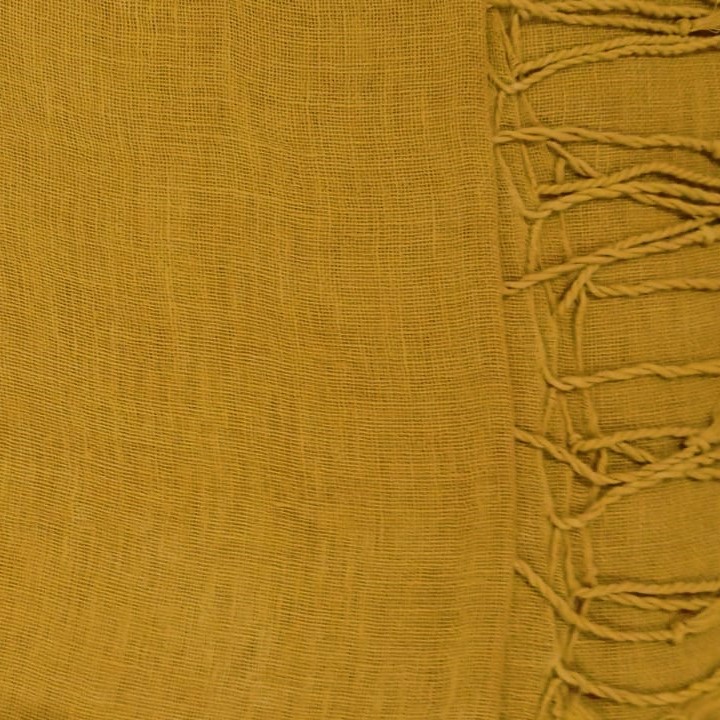 PLAIN SCARF, YELLOW 24, COTTON-LINEN BLEND