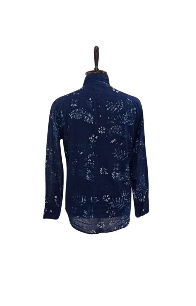 MADRAS LS SHIRT, BLUE, BATIK, COTTON