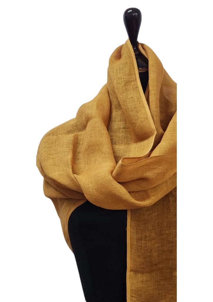 PLAIN SCARF, ORANGE 31, COTTON-LINEN BLEND