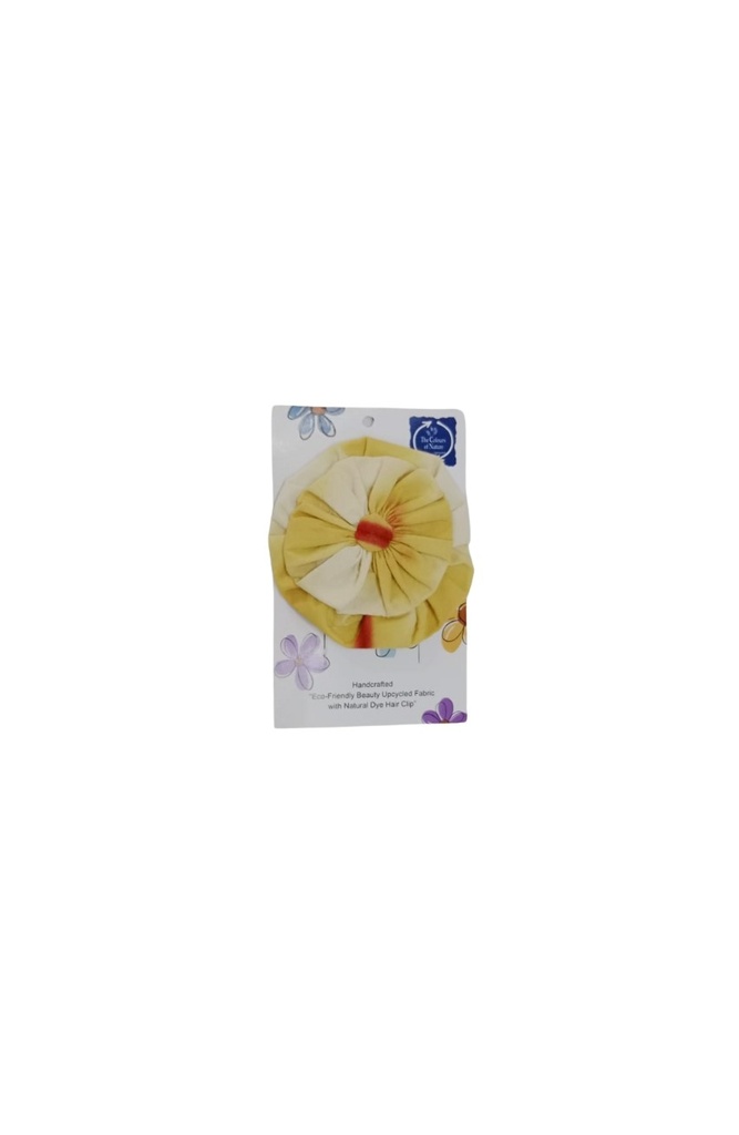 FLOWER HAIRCLIP, YELLOW-ORANGE, DOUBLE