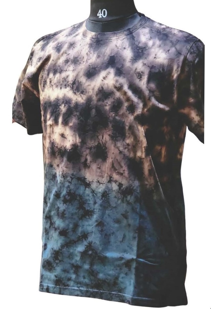 T-SHIRT, BLUE-RUST, MARBLE-OMBRE, COTTON