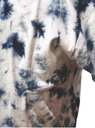 T-SHIRT, WHITE-BLUE, SHIBORI-CRUSHING, COTTON