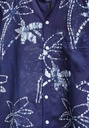 MAO LS SHIRT, BLUE, BATIK_FLOWERS, COTTON