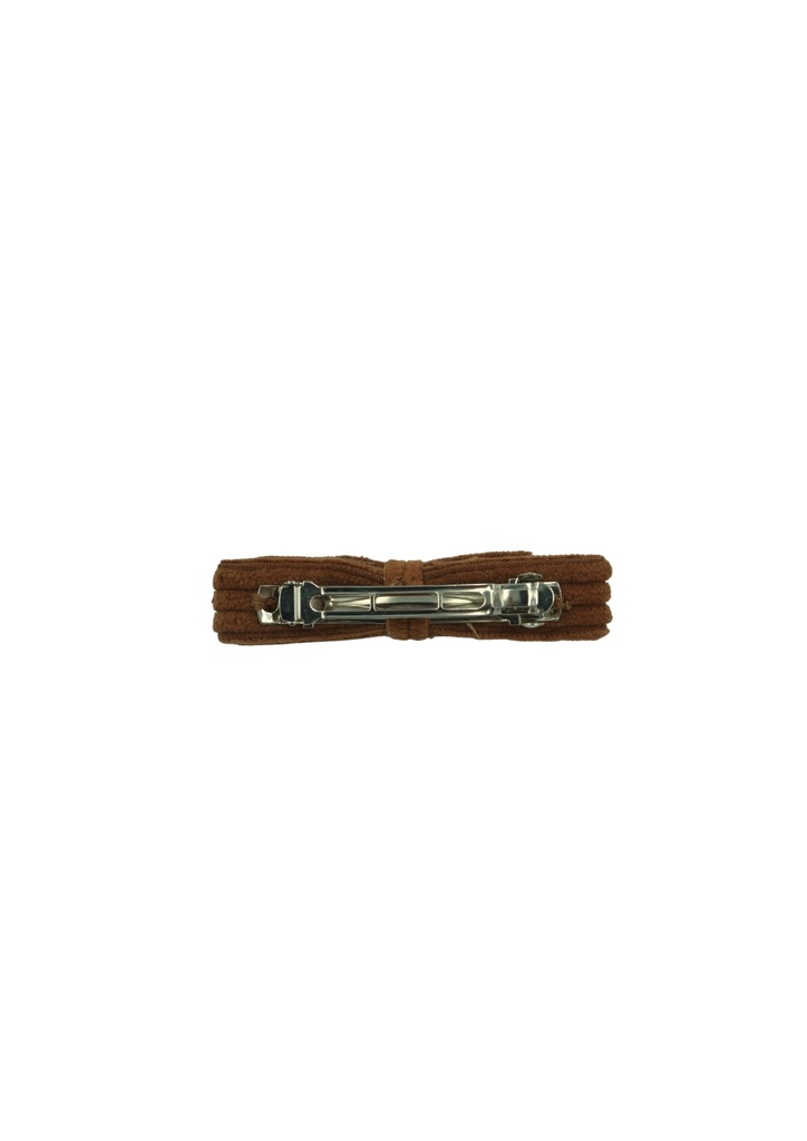 RIBBON HAIRCLIP, BROWN, CORDUROY