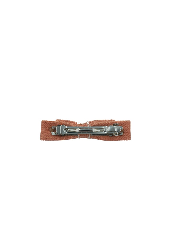 RIBBON HAIRCLIP, ORANGE, DENIM
