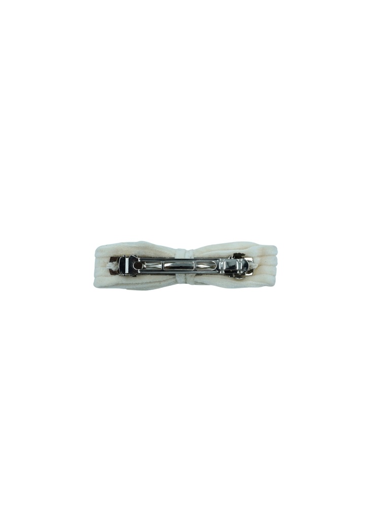 RIBBON HAIRCLIP, WHITE, CORDUROY
