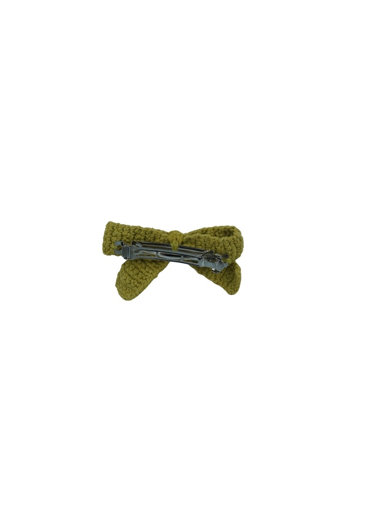 CROCHET HAIRCLIP, TIE, YELLOW