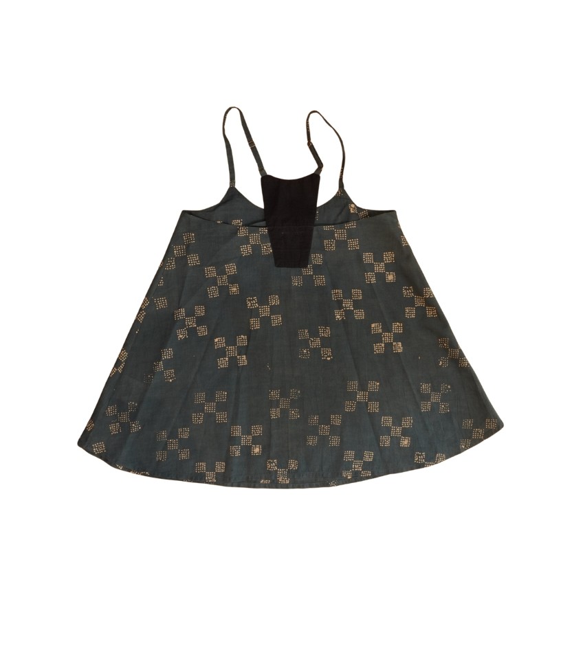 JUG TOP, BLUE, UPCYCLED_SQUARES, COTTON