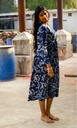 OVERCOAT SET DRESS, DARK BLUE, BATIK, COTTON