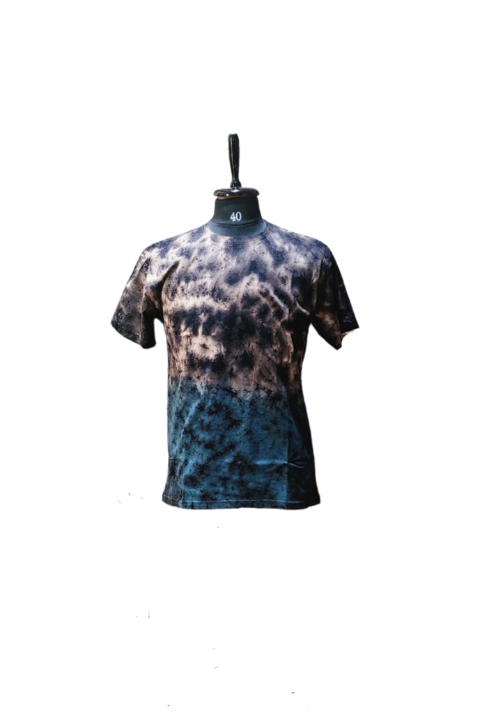 T-SHIRT, BLUE-RUST, MARBLE-OMBRE, COTTON