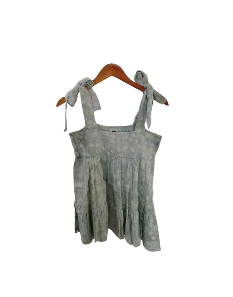 THICK STRAP FLARE TOP, BLUE-WHITE, BATIK, COTTON