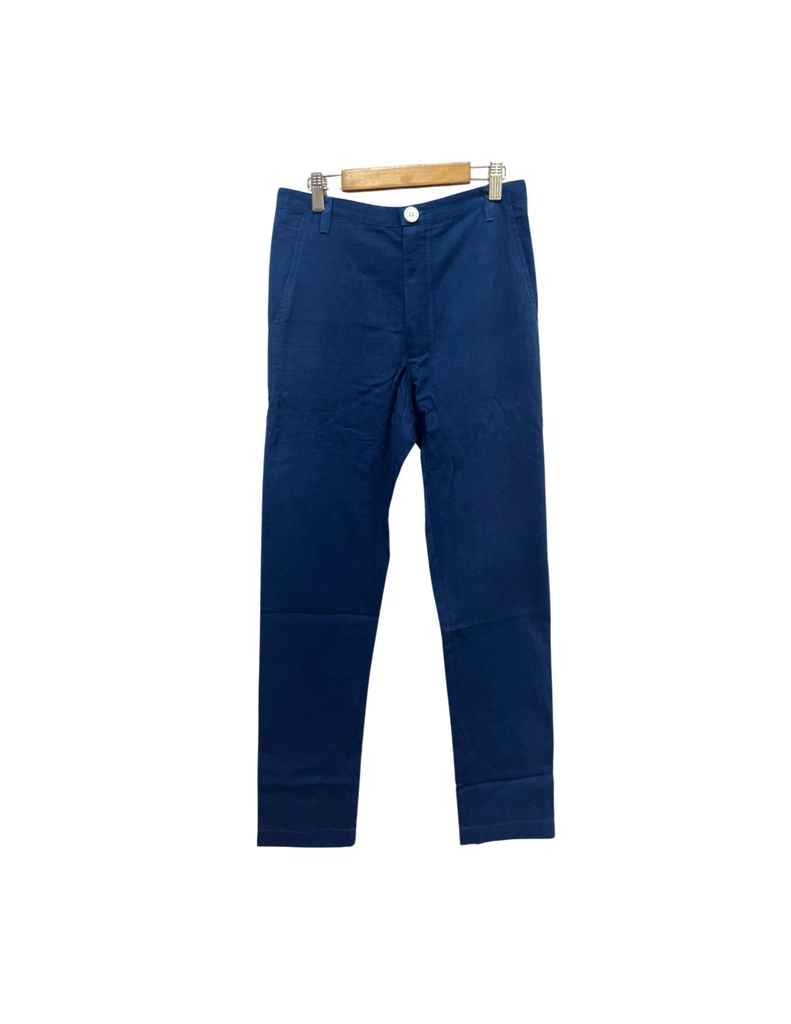 PANTS, CHINOS, DARK BLUE, COTTON