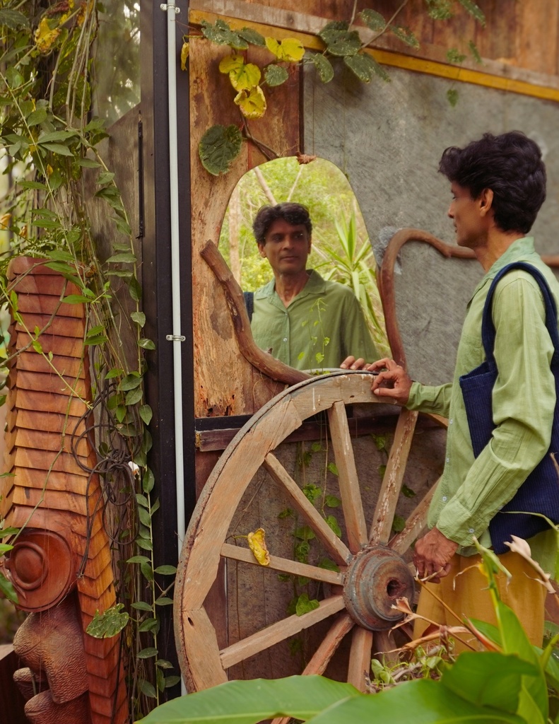 MADRAS LS SHIRT, GREEN, COTTON