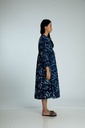 OVERCOAT SET DRESS, DARK BLUE, BATIK, COTTON