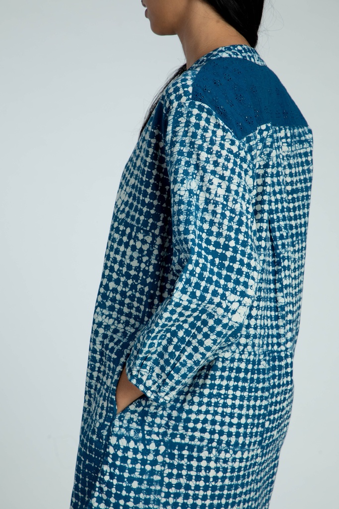 OVERSIZED KURTA, DARK BLUE, BATIK BKC-167, COTTON