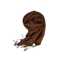 PLAIN SCARF, BROWN 44, COTTON-LINEN BLEND