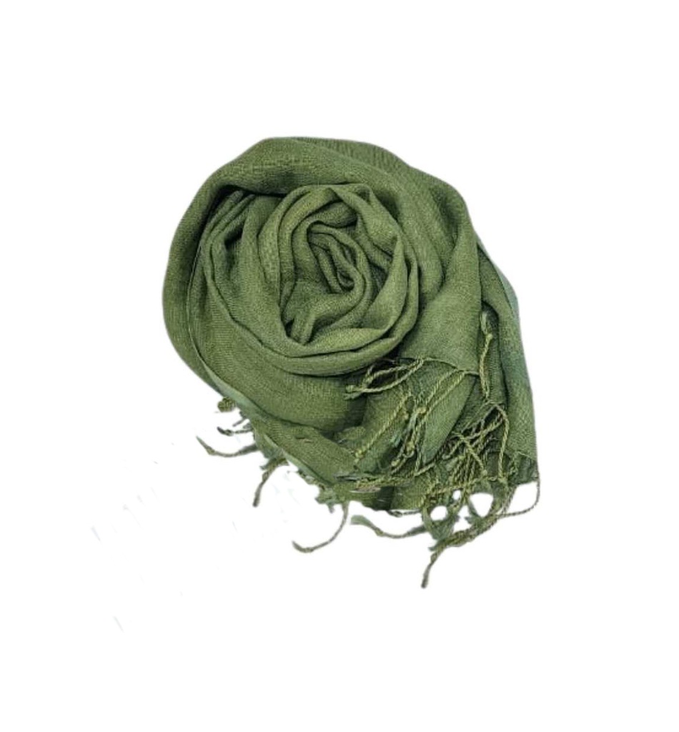 PLAIN SCARF, GREEN 51, COTTON-LINEN BLEND