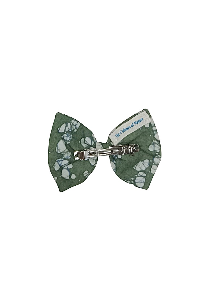 TUXEDO HAIRCLIP, SINGLE, LARGE, GREEN-WHITE