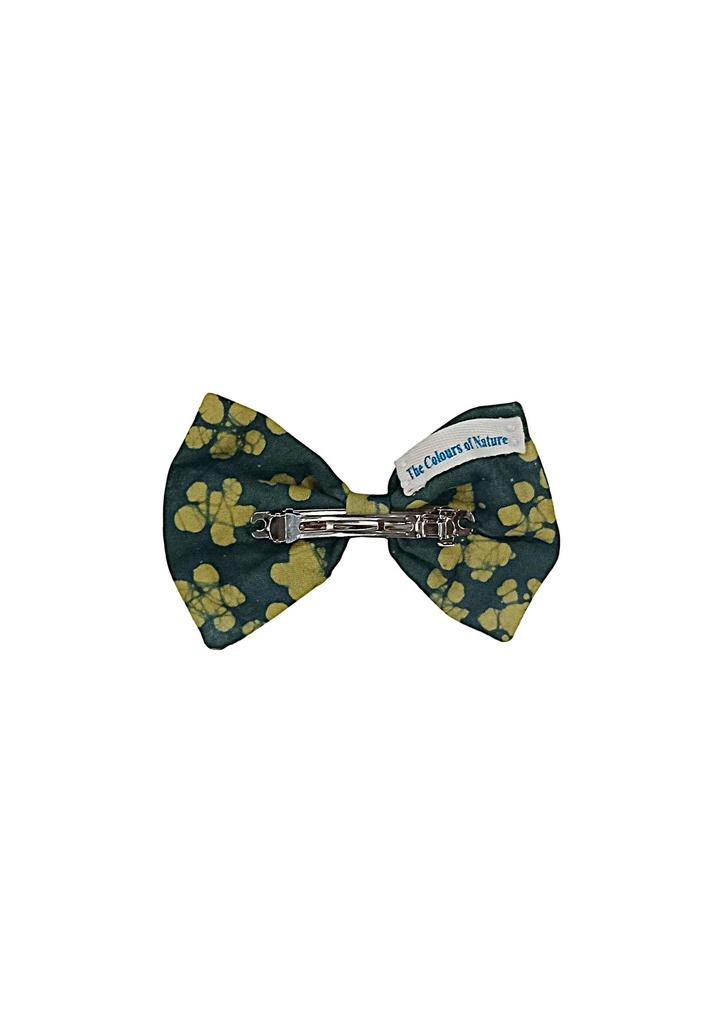 TUXEDO HAIRCLIP, SINGLE, LARGE, GREEN-YELLOW