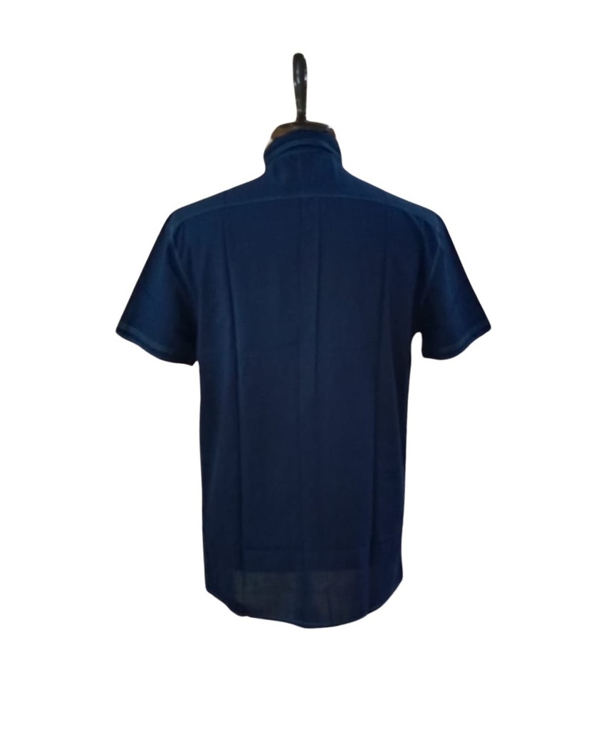 MADRAS SS SHIRT, BLUE C065, REDYED, COTTON