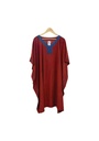 OVERSIZED KAFTAN, RED-BLUE, COTTON