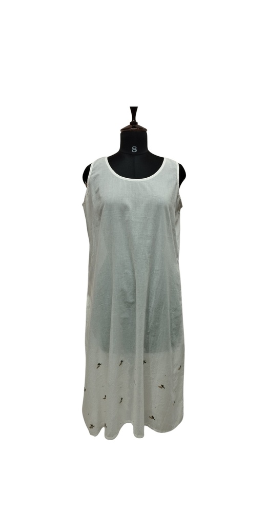 LAVANYA DRESS, WHITE, EMBROIDERY-WHALES, COTTON