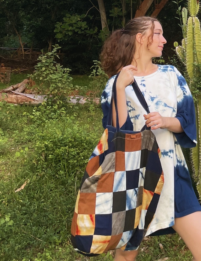 PW BAG, MIX-SHIBORI, PATCHWORK, COTTON