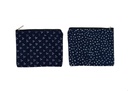 MEDIUM POUCH, BLUE, BATIK DOTS & TRIPLE DOTS, COTTON