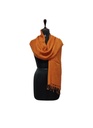 PLAIN SCARF, ORANGE 33, COTTON-LINEN BLEND