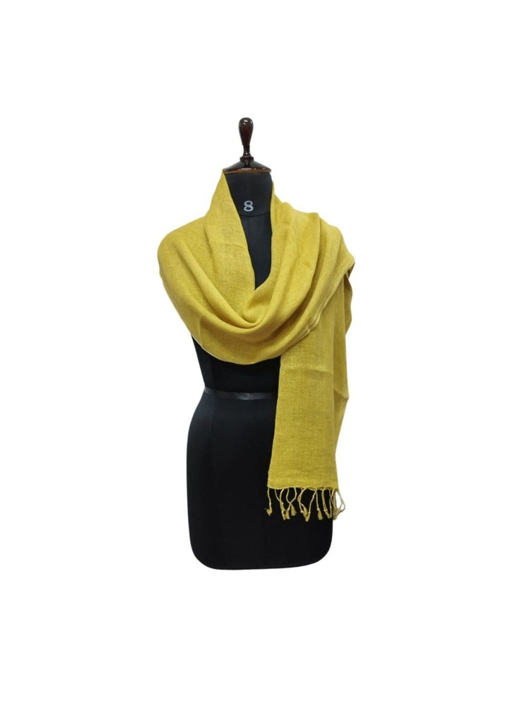 PLAIN SCARF, YELLOW 21, COTTON-LINEN BLEND