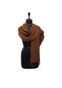 PLAIN SCARF, BROWN 44, COTTON-LINEN BLEND