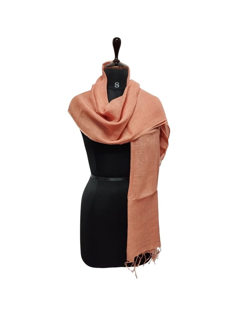 PLAIN SCARF, PINK 92, COTTON-LINEN BLEND