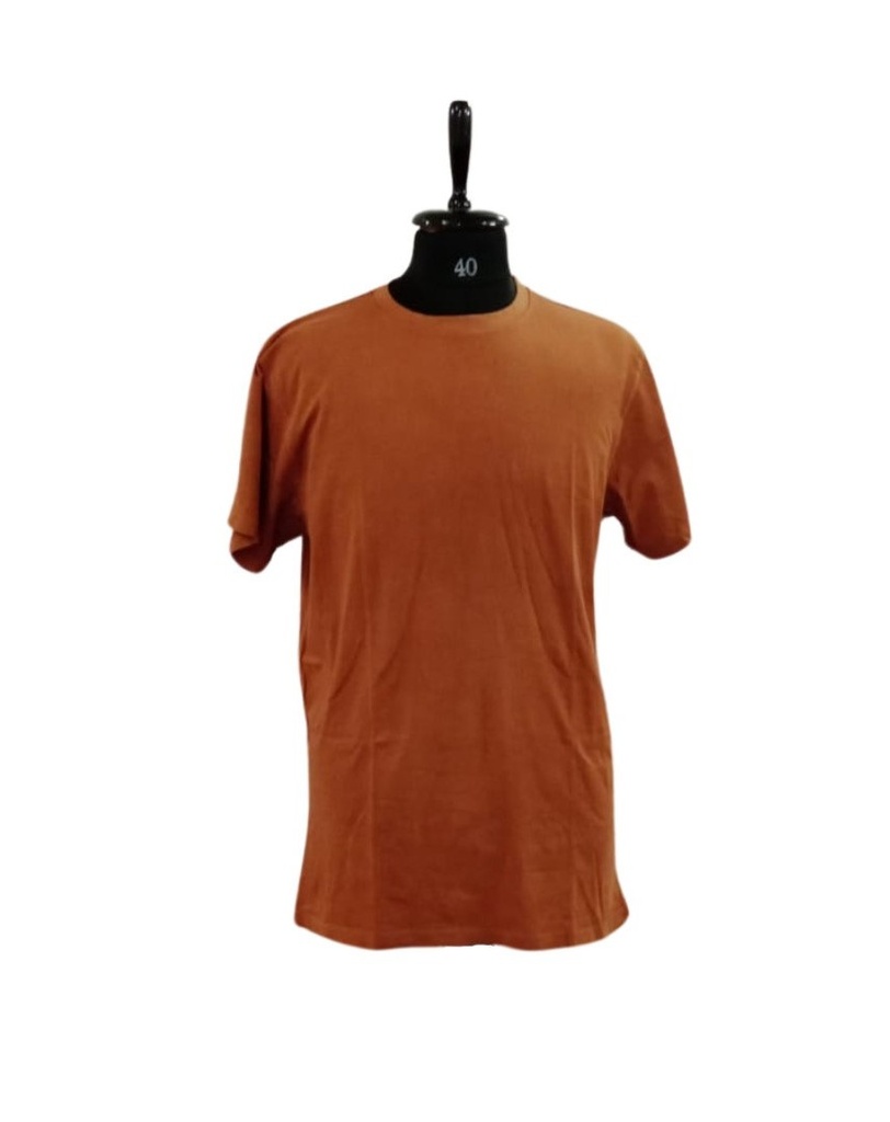 PLAIN T-SHIRT, BROWN EARTH, COTTON