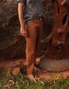 PANTS, CHINOS, BROWN, COTTON