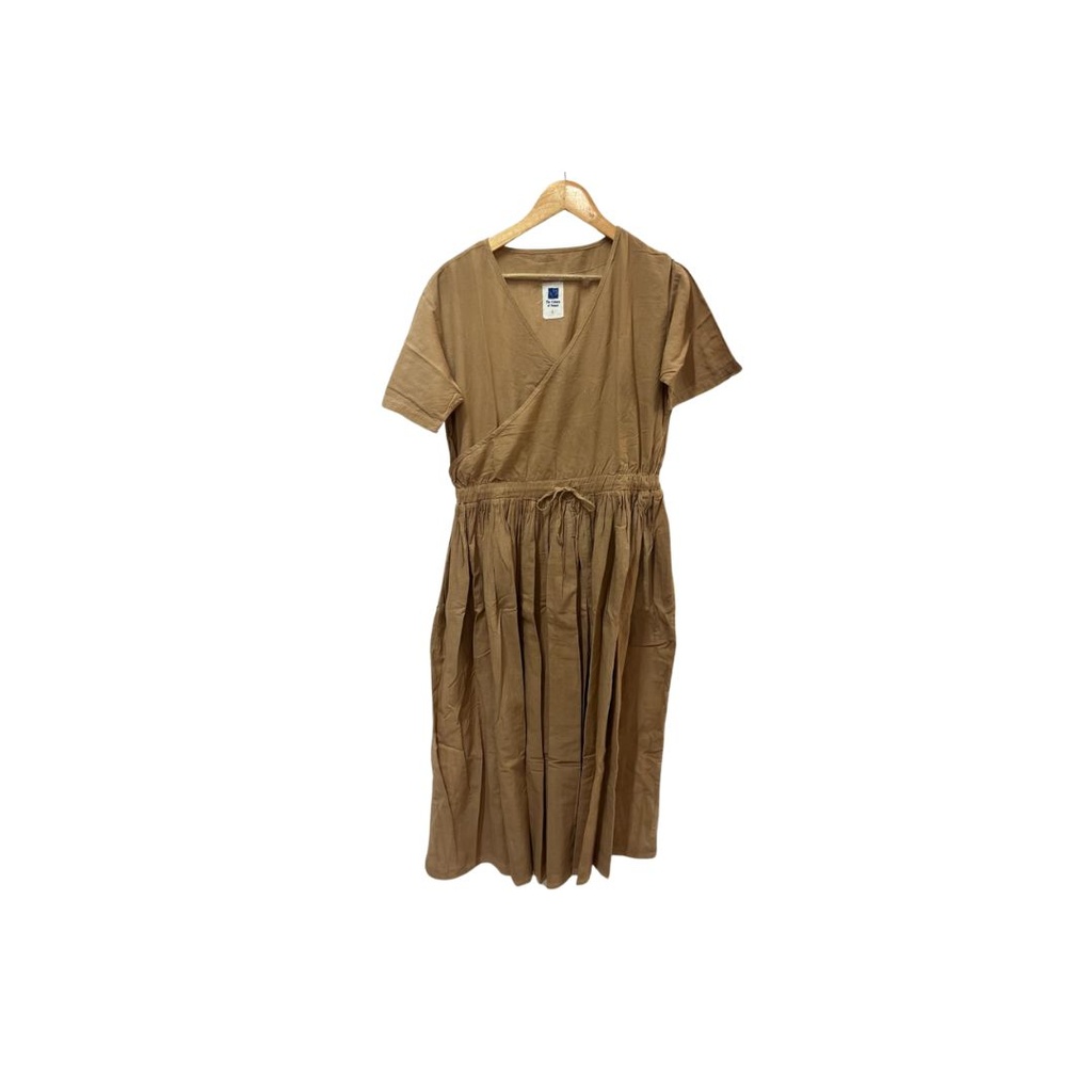 EVERYDAY DRESS, BROWN, COTTON