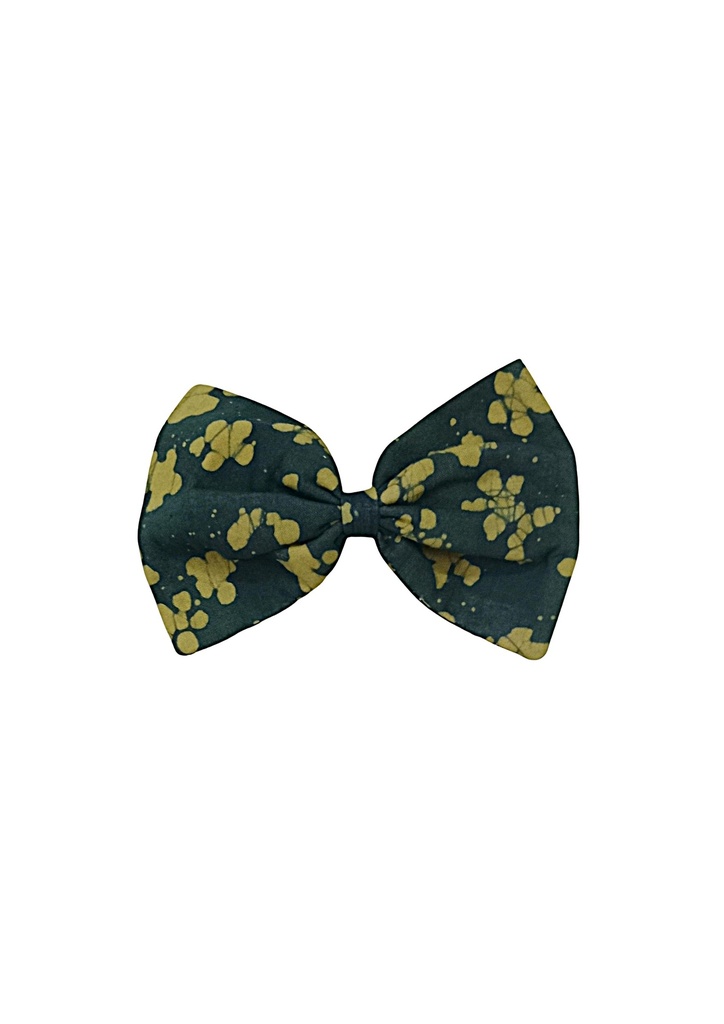 TUXEDO HAIRCLIP, SINGLE, LARGE, GREEN-YELLOW