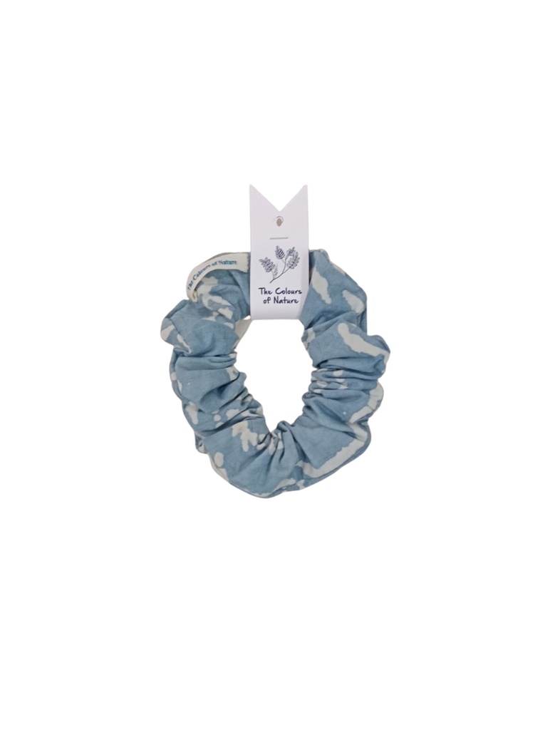 HAIRBAND, MEDIUM SCRUNCHIE, LIGHT BLUE, BATIK, COTTON