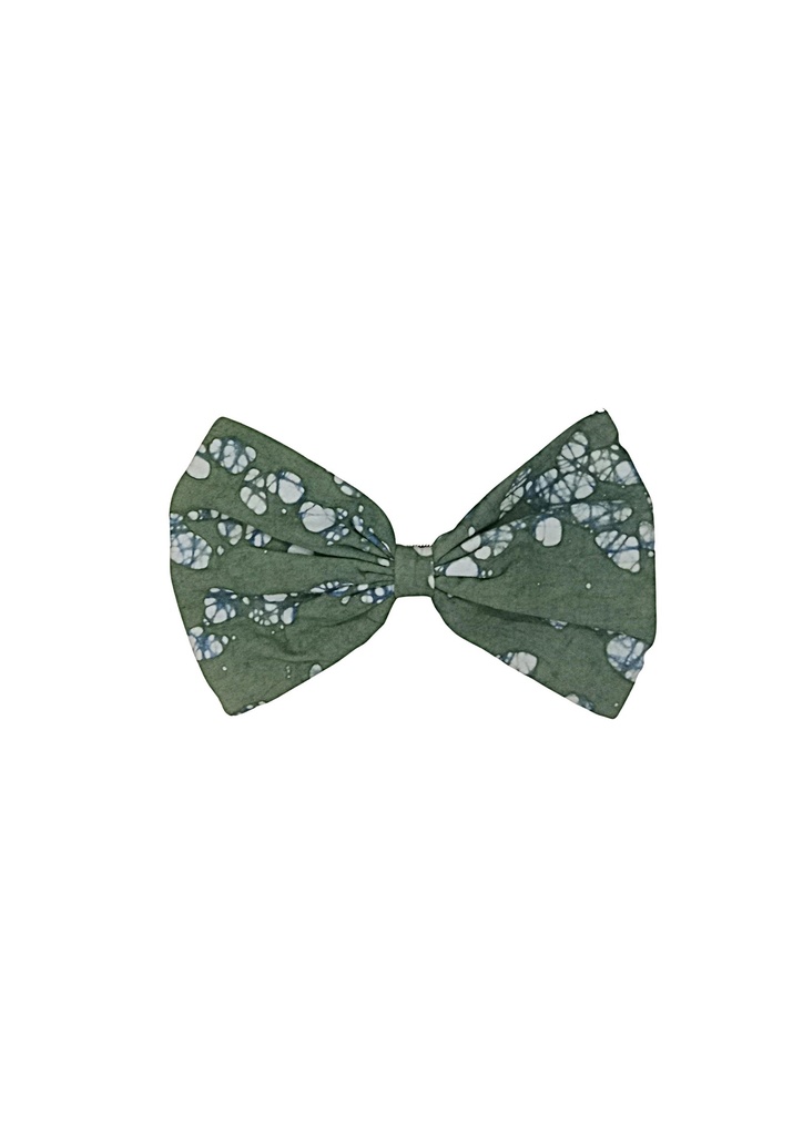 TUXEDO HAIRCLIP, SINGLE, LARGE, GREEN-WHITE