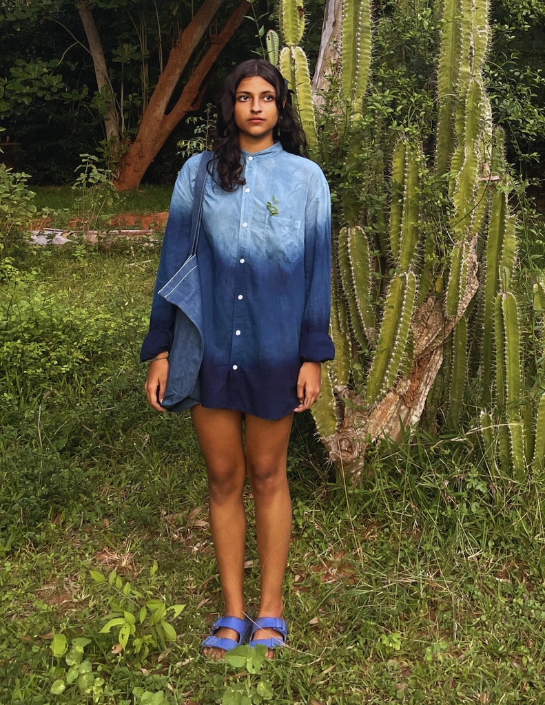 MAO LS SHIRT, BLUE, SHIBORI_OMBRE, COTTON