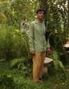 MADRAS LS SHIRT, GREEN, COTTON