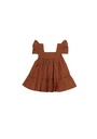 BABY PAA DRESS, BROWN, COTTON