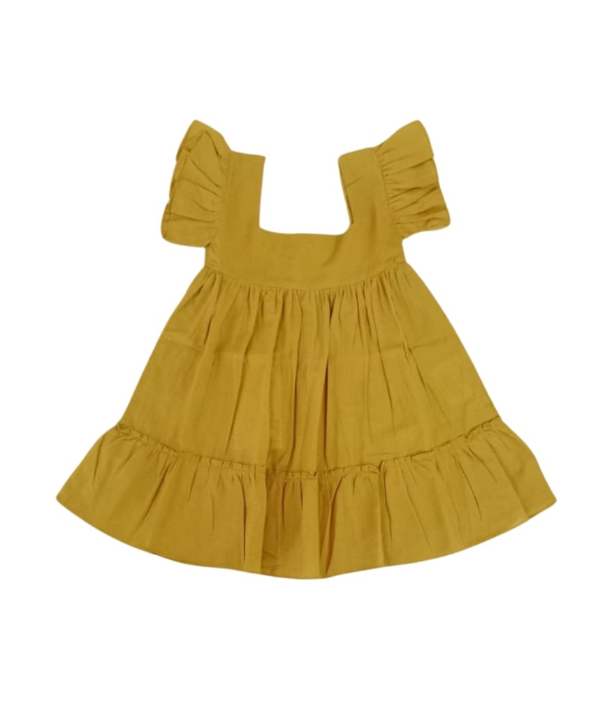 BABY PAA DRESS, YELLOW, COTTON