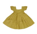 BABY PUFFY DRESS, YELLOW, COTTON