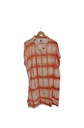 SHORT SLEEVE KAFTAN, ORANGE-WHITE, SHIBORI_CLAMP, COTTON