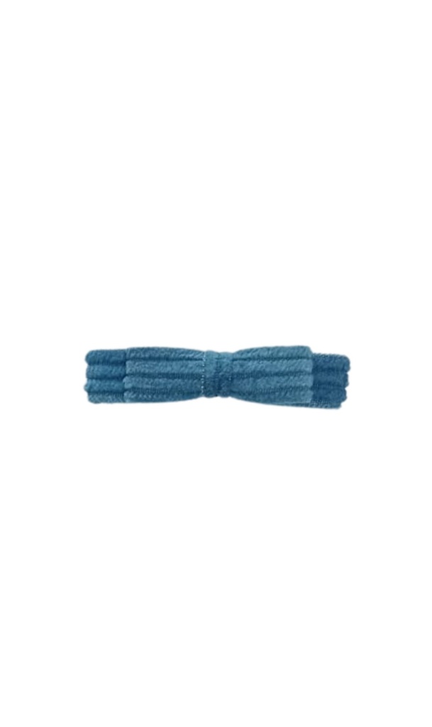 RIBBON HAIRCLIP, BLUE, CORDUROY