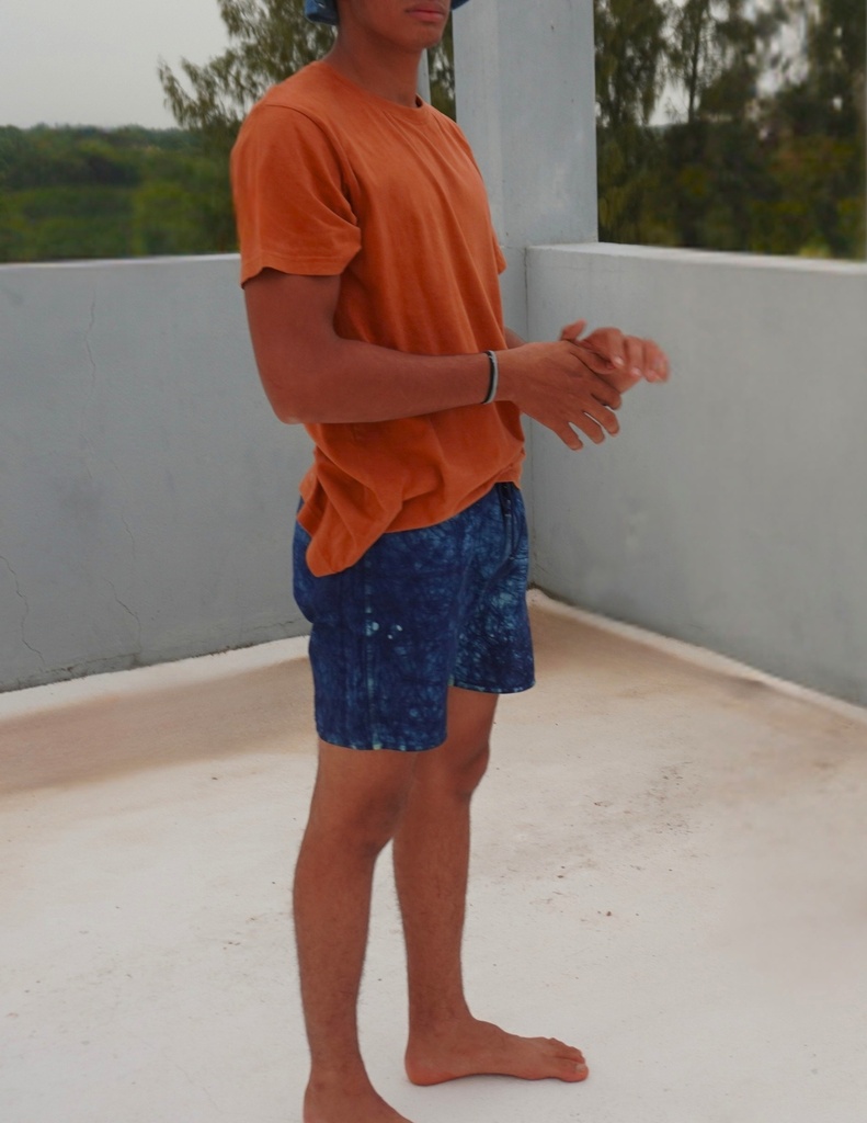 STRING SHORTS, BLUE, BATIK, COTTON