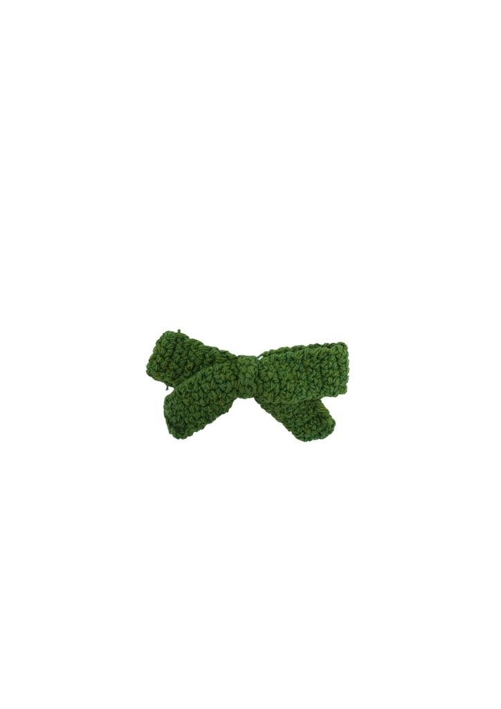 CROCHET HAIRCLIP, TIE, GREEN