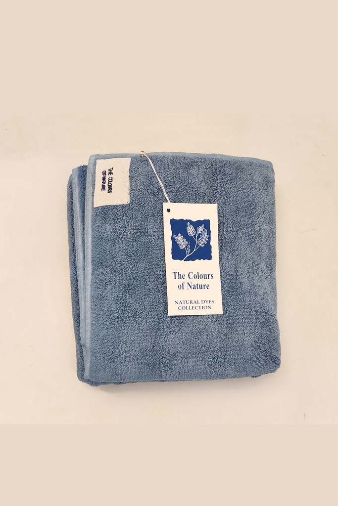 LARGE TOWEL, BLUE, PLAIN, COTTON